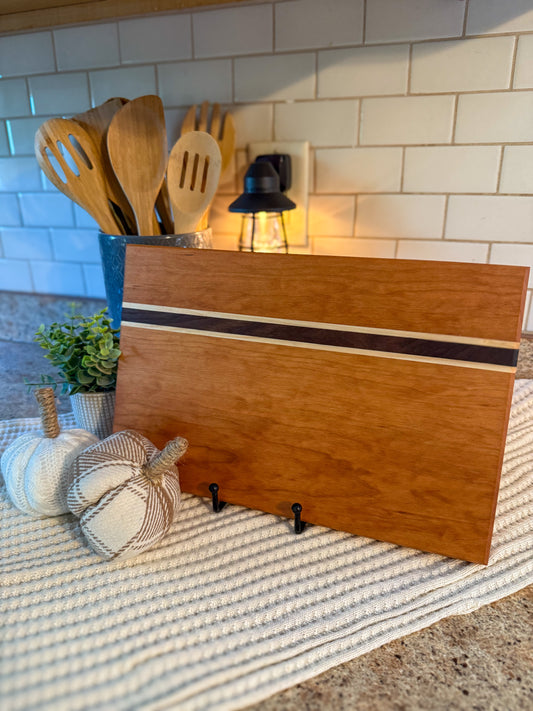 Handmade Cherry Cutting Board: Maple & Walnut Accents