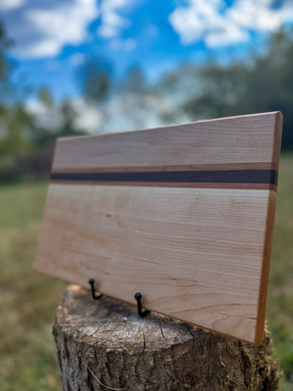 Handmade Maple Cutting Board with Walnut & Cherry Accents