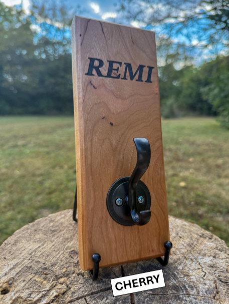 Custom Hardwood Dog Leash & Collar Holder