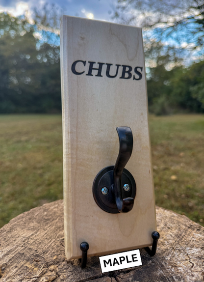 Custom Hardwood Dog Leash & Collar Holder