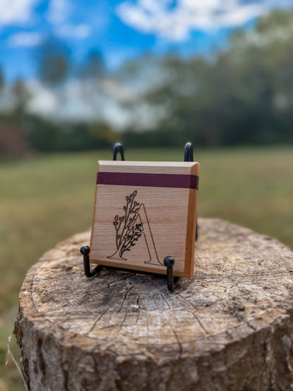 Maple & Purpleheart Wood Coaster Set